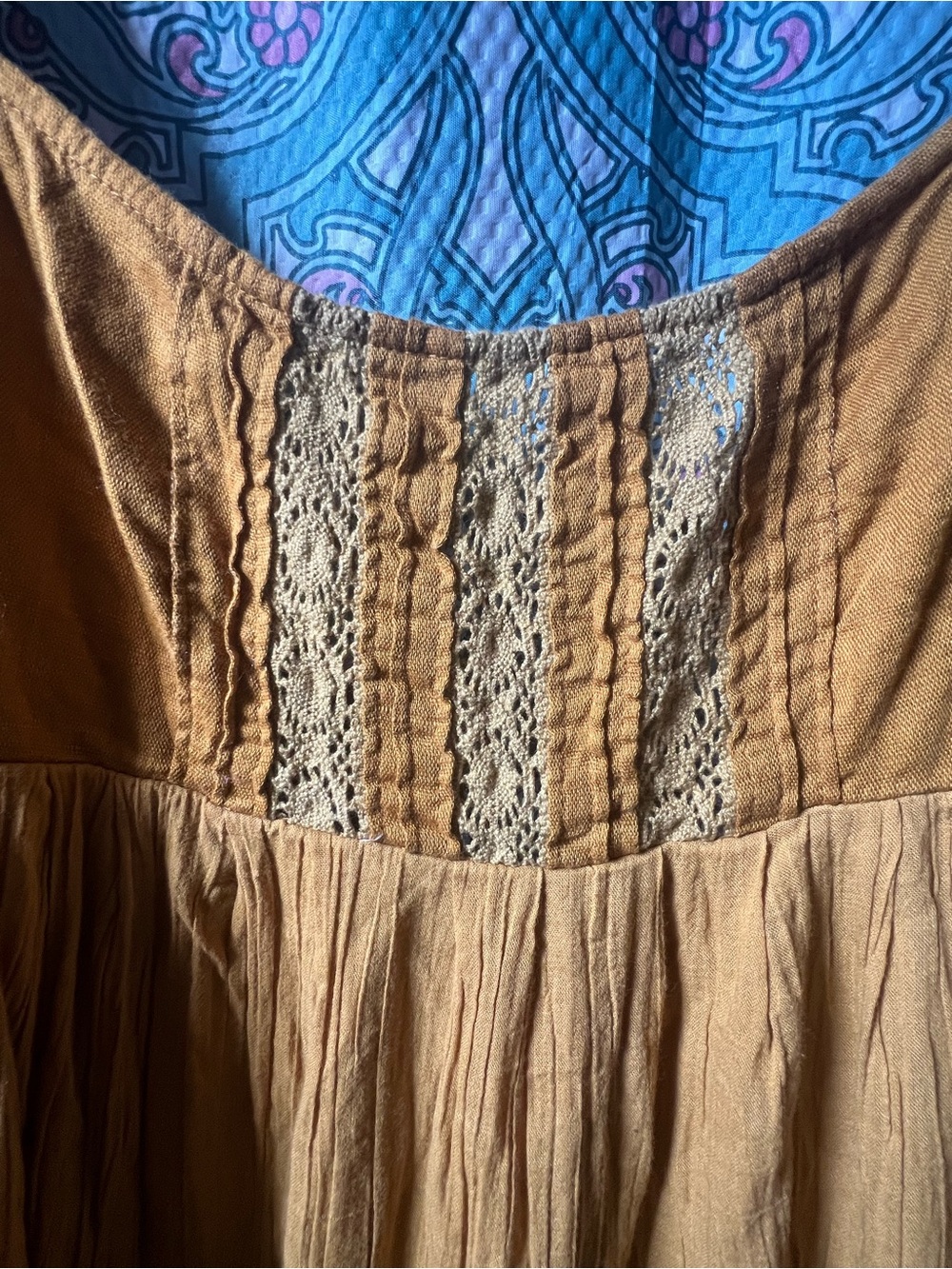 Free People Mustard Tiered Maxi Dress with Puff Detail - Picture 4 of 6